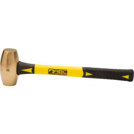 5 lb. Non-Sparking Brass Hammer, 14" Fiberglass Handle