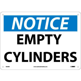 OSHA Sign, Notice Empty Cylinders, 10" X 14", White/Blue/Black