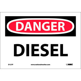 Danger Diesel OSHA sign, 7" X 10", White/Red/Black