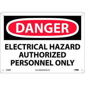 Danger Electrical Hazard Authorized Personnel Only, 10" X 14", White/Red/Black