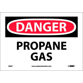 OSHA Sign, Danger Propane Gas, 7" X 10", White/Red/Black