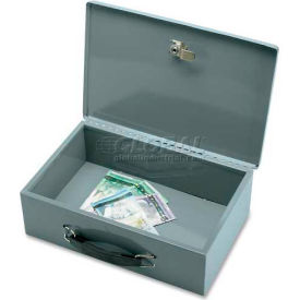 Steel Insulated Cash Box Keyed Lock, 12-13/16"W x 8-5/16"D x 3-13/16"H, Gray