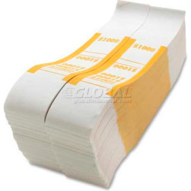 Color-Coded Quick Stick Currency Band $1000 in $10 Bills Yellow, 1000 Bands/Pack