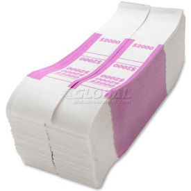 Color-Coded Quick Stick Currency Band $2000 in $20 Bills Violet, 1000 Bands/Pack