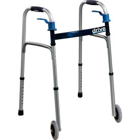 Deluxe Trigger Release Folding Walker, Flame Blue Crossbrace
