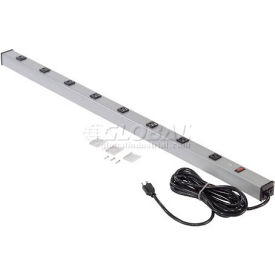 Power Strip, 8 Outlets, 15A, 48"L, 6' Cord