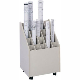 Mobile File Roll Storage with 20 Compartment, 15-1/4"W, White