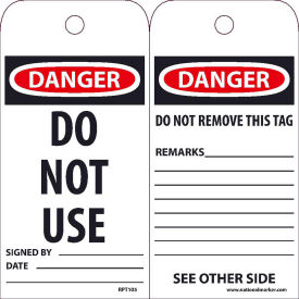 Tags, Do Not Use, 6" X 3", White/Red/Black, 25/Pk
