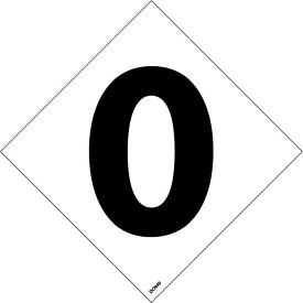 DCN40 NFPA Label Number, 0, 5" X 5", White/Black, 5/Pk