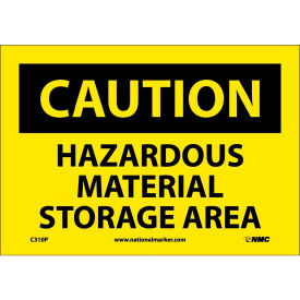 OSHA Sign, Caution Hazardous Material Storage Area, 7" X 10", Yellow/Black