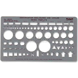 Circle & ID Template, 10"W X 5.9"H, Grey