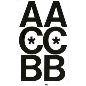 Vinyl Letters, 3"H, Black, Helvetica Font, 50 Pcs