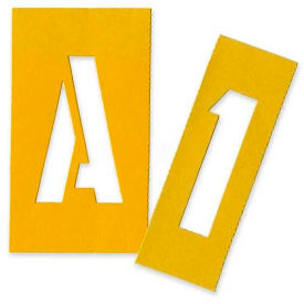 Painting Letters & Numbers Stencil, 3"H, Yellow, Gothic Font, 35/Set