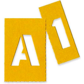 Painting Letters & Numbers Stencil, 1"H, Yellow, Gothic Font, 35/Set