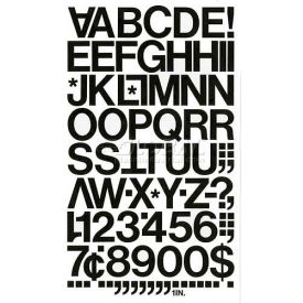 Vinyl Letters & Numbers, 1"H, Black, Helvetica Font, 88 Pcs