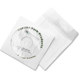 CD/DVD Sleeves, Moisture/Tear Resistant, 4-7/8" X 5", 100/Pk, White