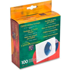 CD/DVD Window Envelopes, 5" X 5", 100/Box, White