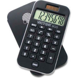8-Digit Pocket Calculator, Dual Power, 2-1/2" X 4-5/8" X 1/4", Black