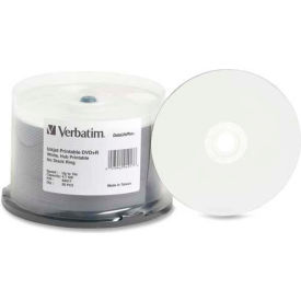 DVD+R, 16X Speed, 4.7GB, Inkjet/Hub Printable, 50/Pk