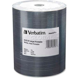 DVD-R, 16X Speed, 4.7GB, Inkjet Printable, Wrapped, 100/Pk, White