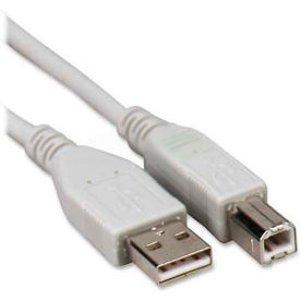 USB 2.0 A/B Device Cable, 6'L, Gray