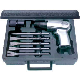Urrea Air Hammer Set W/5 Assorted Chisel Tips, 3200 BPM, 1/4" Air Intake NPT