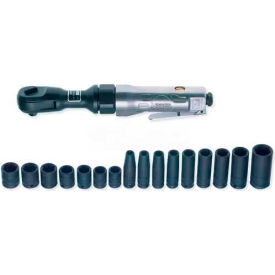 Heavy Duty Ratchet Wrench Set, 3/8" Drive, 150 RPM, 50 ft-lb, 17 Pieces