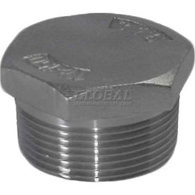 3/8" Class 150, Hex Head Plug, Stainless Steel 304