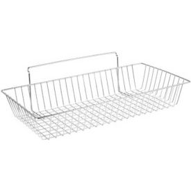 Slat Wall Large Basket, 24" x 12" x 4", Chrome
