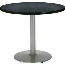 42" Round Restaurant Table, Graphite Nebula Table/Silver Base