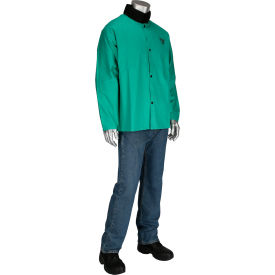 30" Flame Retardant Cotton Jacket, Green, XL, All Cotton