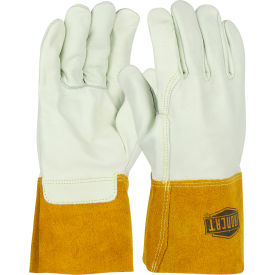 Heavyweight Top Grain Cowhide MIG Welding Gloves, Ivory, Medium, All Leather