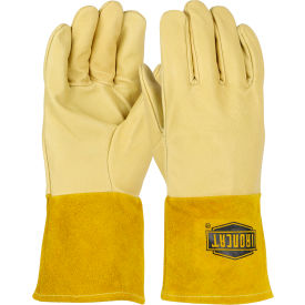 Heavyweight Top Grain Pigskin MIG Welding Gloves, Natural, XL, All Leather