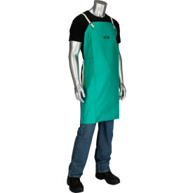 Ironcat Irontex Flame Retardant Cotton Apron, Green, 24" W x 36" L, All Cotton
