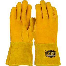 Insulated Top Grain Reverse Deerskin MIG Welding Gloves, Gold, Medium, All Leather