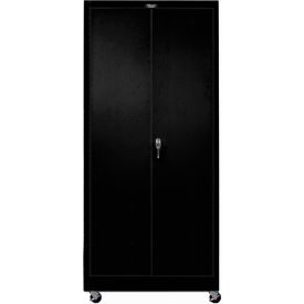 400 Series Commercial Mobile Storage Cabinet, 36"W x 24"D x 72"H, Ebony, Assembled