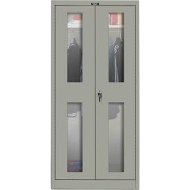400 Series Safety-View Door Wardrobe Cabinet, 36x18x72, Gray, Assembled