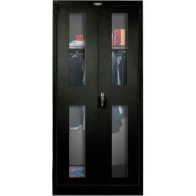 400 Series Safety-View Door Wardrobe Cabinet, 36x24x72, Ebony, Assembled