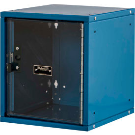 Cubix Modular Safety-View Locker, Padlock, 11-5/16x12x12-11/16, Blue, Unassembled