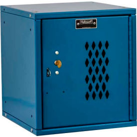 Cubix Modular Locker, Perforated Door, Key Lock, 11-5/16x12D12-11/16, Blue, Unassembled