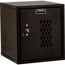 Modular Locker, Diamond Door, Key Lock, 11-5/16"Wx12"Dx12-11/16"H, Black