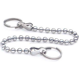 Ball Chain with Two Key Rings, Ring Diameter .55", Chain Length 7.87"
