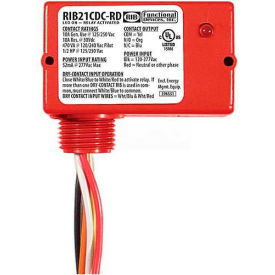 Dry Contact Input Relay, Enclosed, Pilot, 120-277VAC, 10A, SPDT, Red HSG