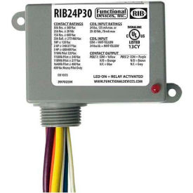 Enclosed Power Relay, 30A, DPDT, 24VAC/DC