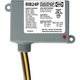 Enclosed Power Relay, 20A, DPDT, 24VAC/DC