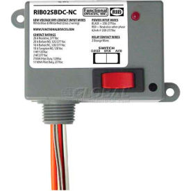 Dry Contact Input Relay, Enclosed, 208-277VAC, 20A, SPST-N/C, Override