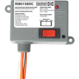 Dry Contact Input Relay, Enclosed, 120VAC, 20A, SPST, Override