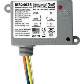 Enclosed Power Relay, 20A, SPDT, 24VAC/DC/208-277VAC