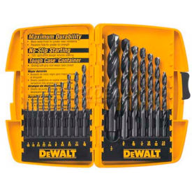 Drill Bit Set, Black Oxide, 17 Pieces, 1/16" - 1/2" Split Point Bits
