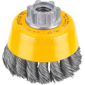 HP Wire Cup Brush 3" x 5/8-11" .020" Carbon Knotted Wire Carbon Steel